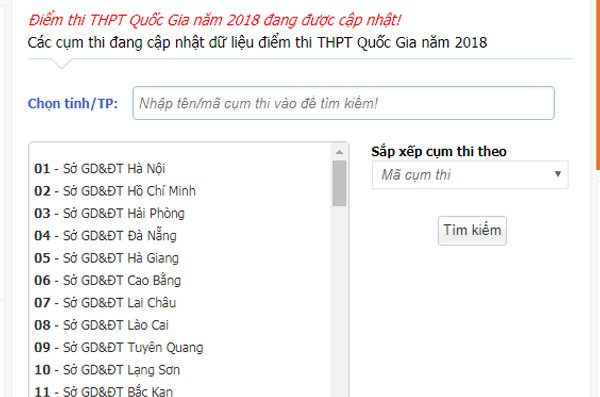 Hướng dẫn cách tra cứu điểm thi tốt nghiệp THPT Quốc gia năm 2018